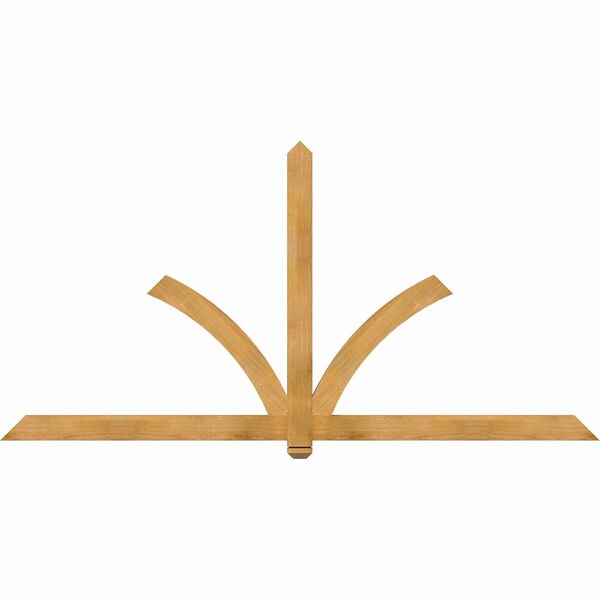 Ekena Millwork Redmond Rough Sawn Timber Gable Bracket, Western Red Cedar, 96"W x 48"H x 2"D x 4"F, 12/12 Pitch GBW096X48X0204RED00RWR - main